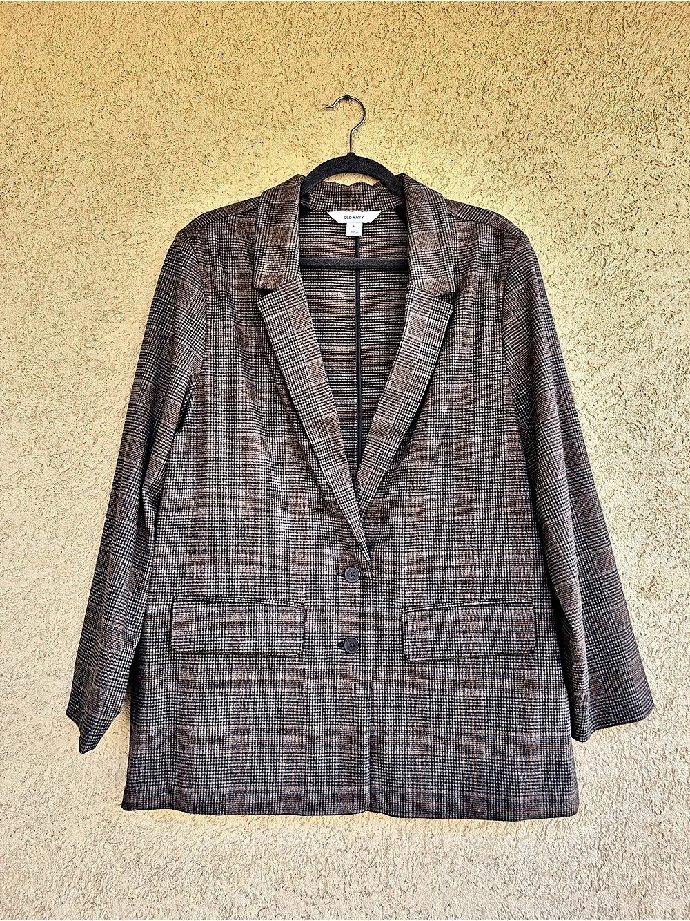 Old Navy Plaid Blazer in Brown & Black XL NWT